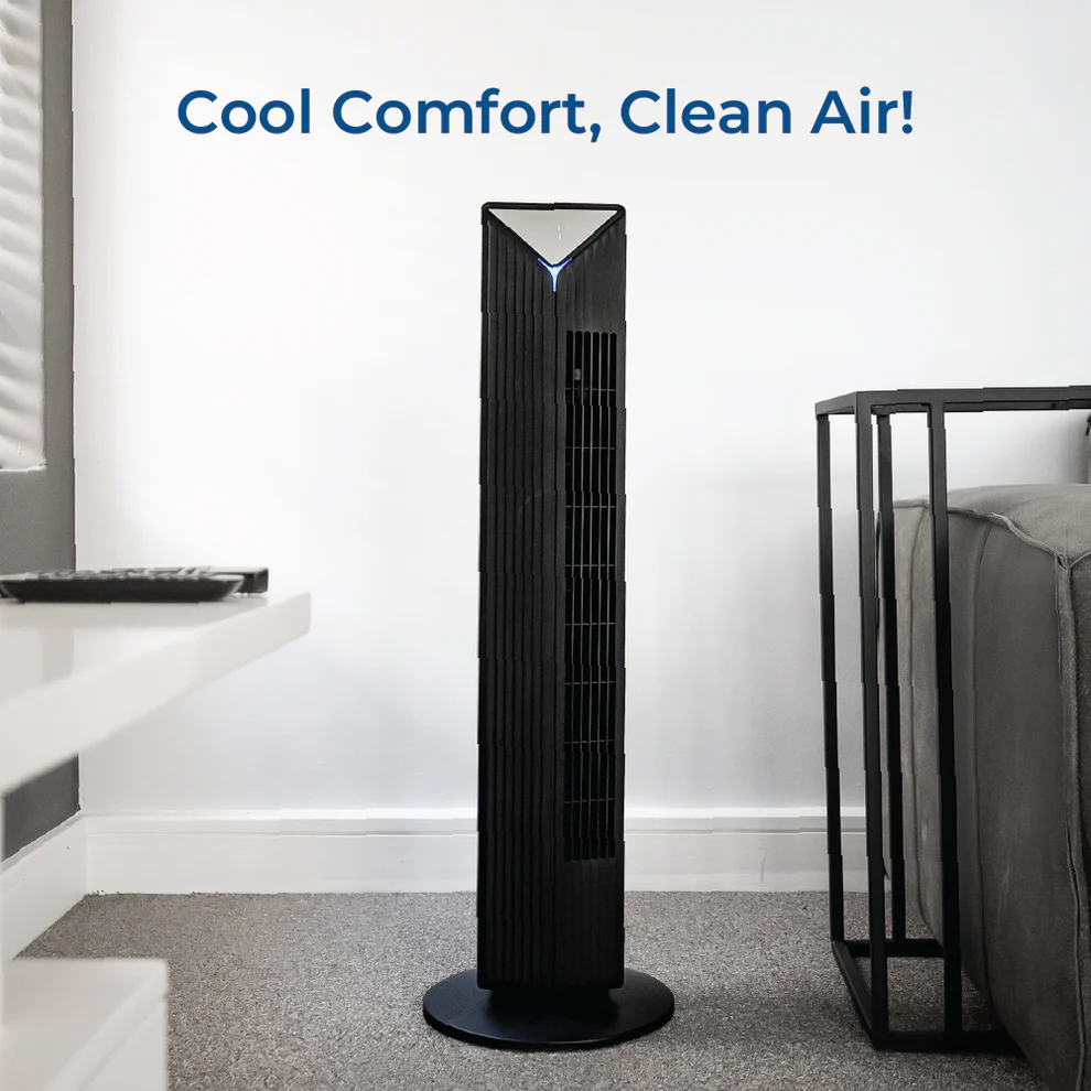 Crystal Aire Black Sterilization Tower Fan - Image 2