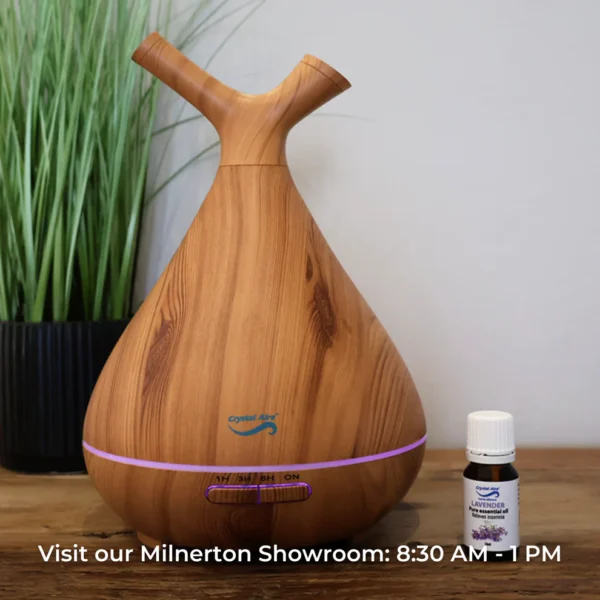 Crystal Aire Sapling Dual-Nozzle Ultrasonic Aroma Diffuser WT-008 - Light Wood - Image 3