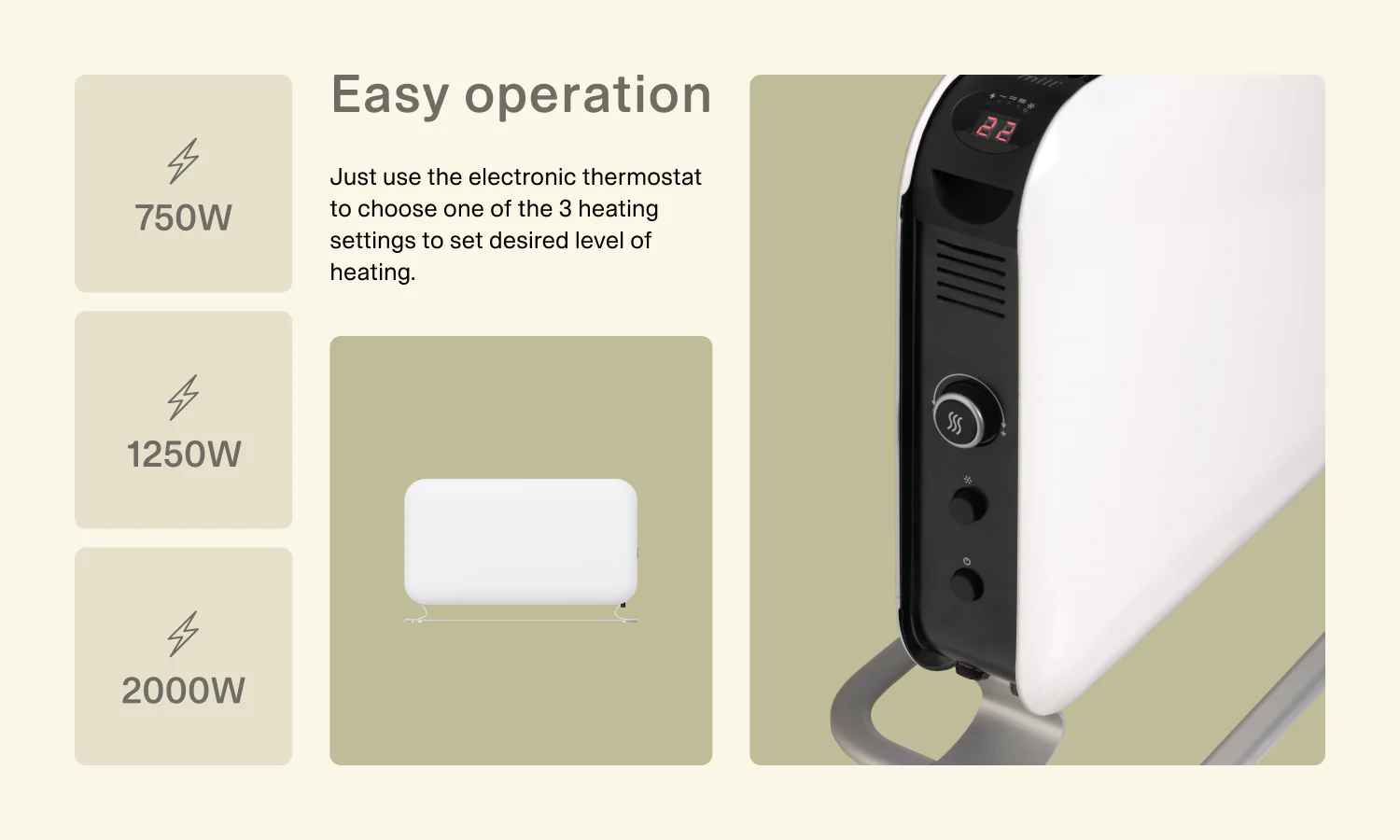 Mill Instant Led Portable Heater - 2000W - Image 7