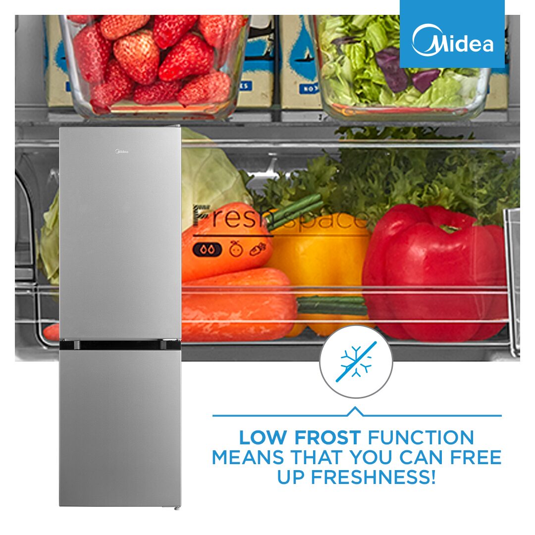 Midea 169L Bottom Freezer Fridge – Silver - Image 7