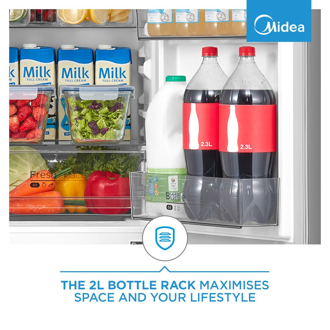 Midea 169L Bottom Freezer Fridge – Silver - Image 6