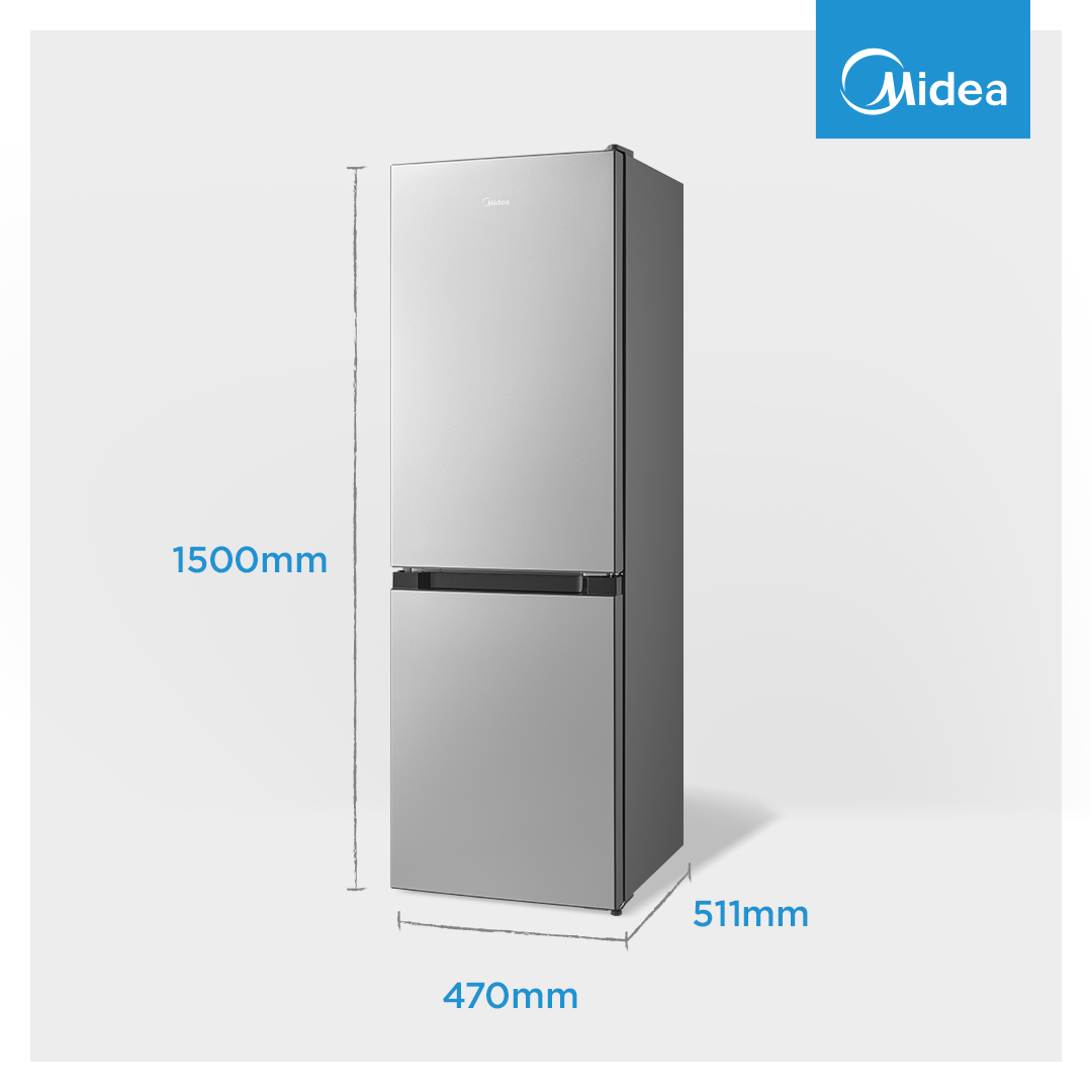 Midea 169L Bottom Freezer Fridge – Silver - Image 4