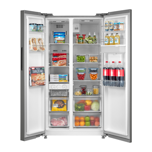 Midea 513L Inverter Side by Side refrigerator – Stainless Steel - Image 3
