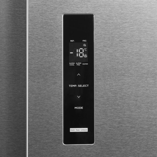 Midea 513L Inverter Side by Side refrigerator – Stainless Steel - Image 4