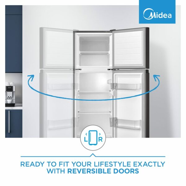 Midea 173L Top Mount Freezer – Black - Image 3