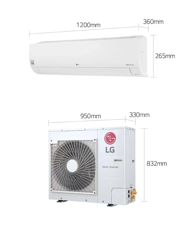 Wi-Fi Compatible LG DualCool + 36000 BTU Midwall Inverter for smart cooling and heating
