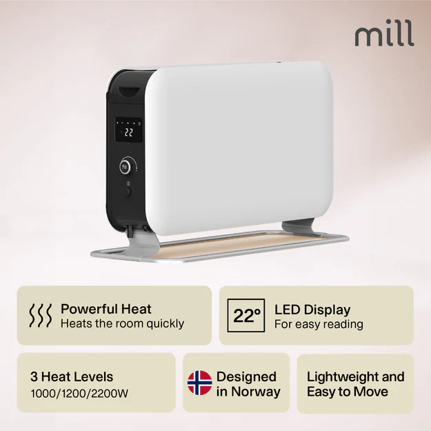 Mill LED Portable Heater 2200W – Silent Convection - Image 17
