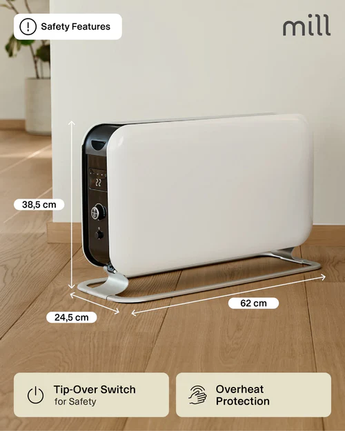 Mill LED Portable Heater 2200W – Silent Convection - Image 7